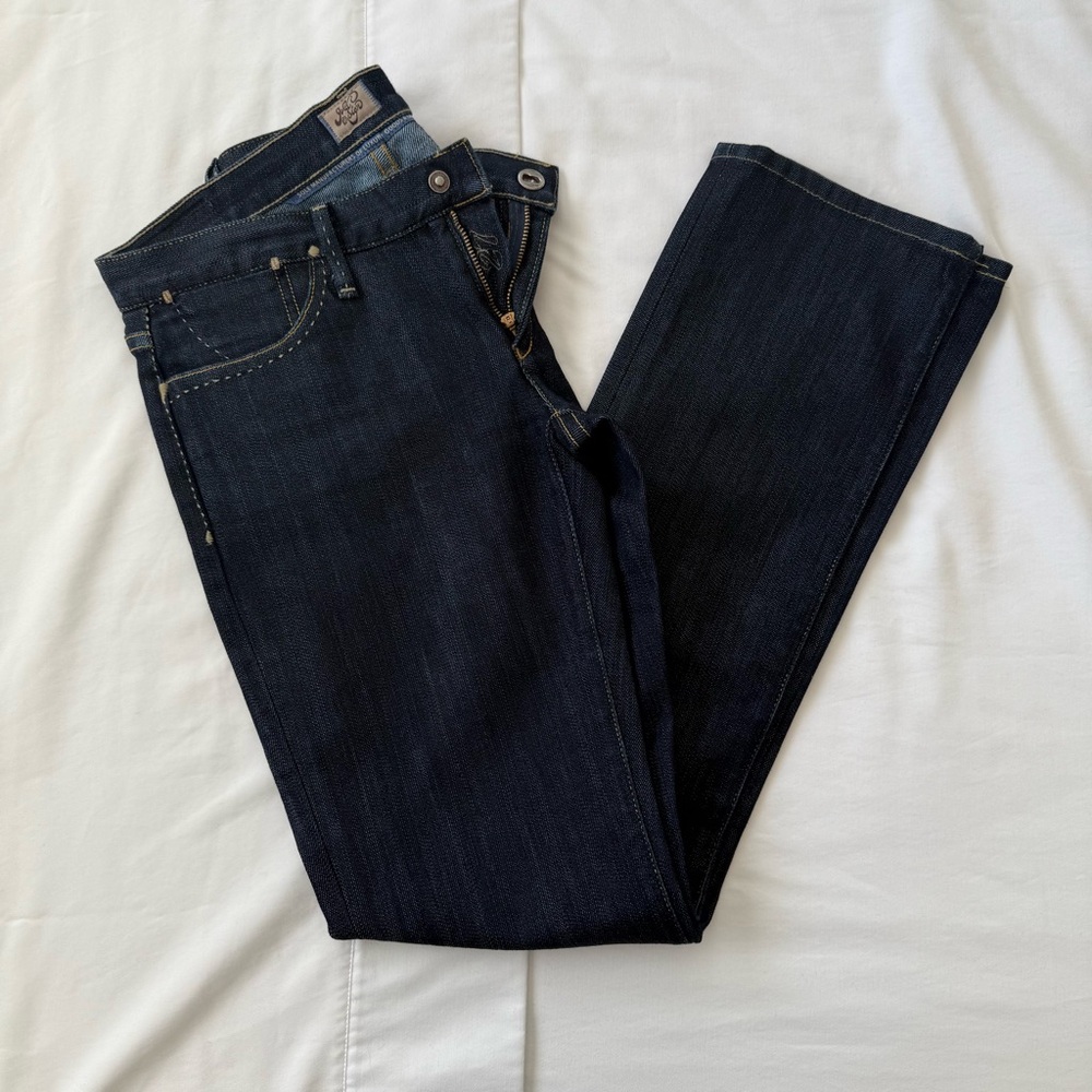 Gold Sign Dark wash low rise straight leg denim